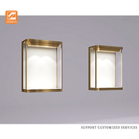 OEM Custom Square Wand montage Schmuck Vitrine LED Luxury Store Shop Vitrinen für Gold Diamond Halskette Schmuck Display