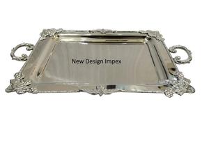 Rectangular Stainless Steel Chocolate Serving <b>Tray</b> With Raised Border For Restaurant Hotel <b>Catering</b> And Dessert Presentation - Product Image 2