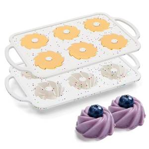 MUYULINS - Molde para Cupcakes de Silicona Grande, Color Beige, 6 Tazas, Antiadherente, Libre de BPA, con Marco Reforzado de Metal, Apto para Horno, Estilo Americano - Product Image 1