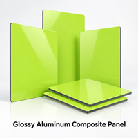 Panneau composite en aluminium brillant 4 mm, taille personnalisée, revêtement PE, vert sauge, panneau ACM pour revêtement mural intérieur