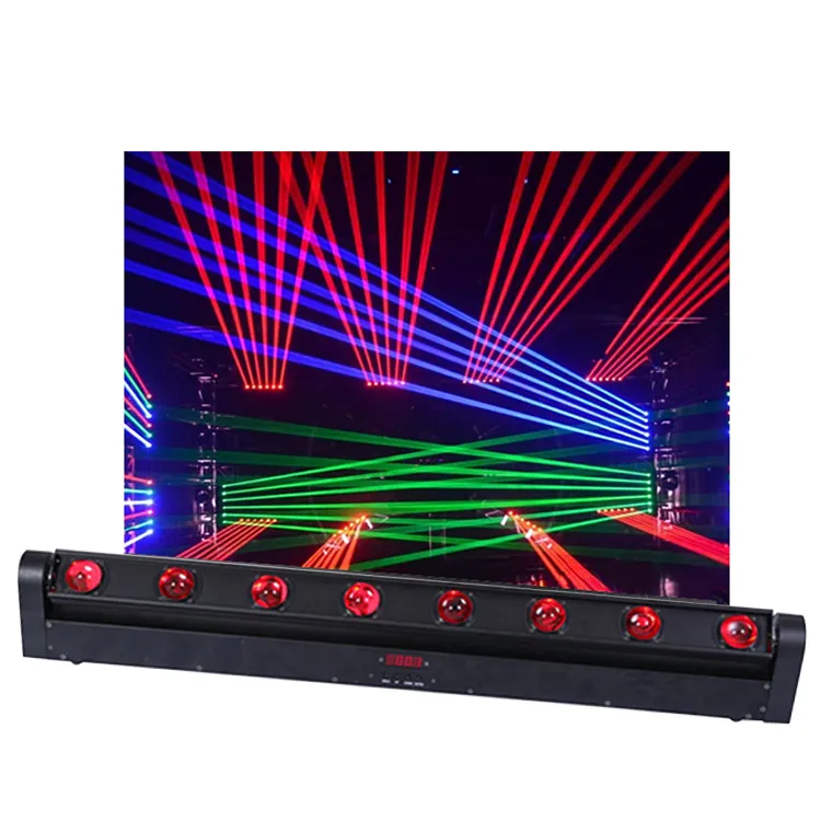 Mini faisceau lumineux rouge 8 yeux, lumière laser à tête mobile, bar laser dmx led, éclairage de scène pour spectacle laser, dj club
