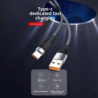 Kabel Data USB-A ke Type-C dengan Anyaman Tembaga Murni dan Pengisian Cepat serta Transfer Data untuk Perangkat Android OPPO OnePlus.