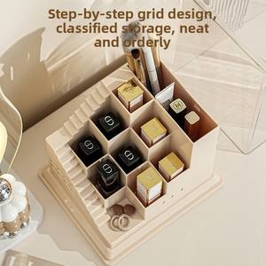 Organizador de Maquillaje de Plástico para Lápices de Labios y Cejas, a Prueba de Polvo, Sostenible, Moderno, Simple, con Compartimentos, Diseño de Castillo, Capacidad de 3-5L - Product Image 2