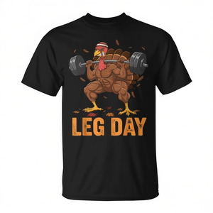 T-shirt de fitness pour la salle de sport avec motif de jambe de dinde de Thanksgiving - Product Image 2