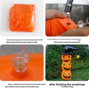AGS Citrouille fantôme gonflable en PVC pour décorations de fête d'Halloween, modèle de jardin transfrontalier - Product Image 4