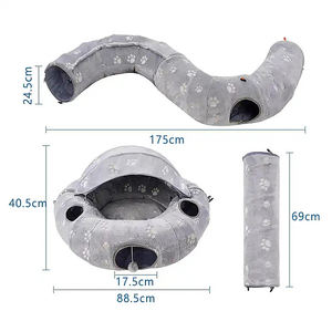 Wholesale Foldable Collapsible Plush <b>Cat</b> Donut <b>Tunnel</b> - Product Image 2