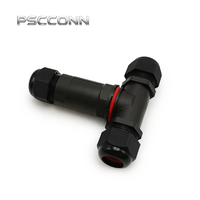Connecteur circulaire étanche PSCCONN GW25 2 broches en T, 24A 450V IP68, boîtier en nylon ignifuge haute résistance M25
