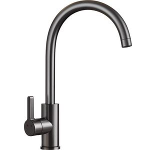 Robinet <span class=keywords><strong>de</strong></span> cuisine en acier inoxydable, poignée unique, pression accrue, anti-éclaboussures, eau chaude et froide, rotatif pour laver les légumes et la vaisselle - Product Image 1