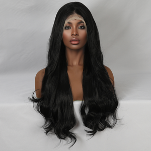 2025วิกผมลูกไม้หยักสีดำขนาด28นิ้ว SM9603<span class=keywords><strong>ทรง</strong></span><span class=keywords><strong>ผม</strong></span>ตามธรรมชาติ - Product Image 4