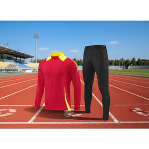 Ensemble de survêtement de <span class=keywords><strong>football</strong></span> pour hommes, jeunes et décontractés, 100% polyester, uniforme personnalisé, sweat à capuche zippé intégral - Product Image 3