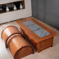 Lit de moxibustion de médecine chinoise, table de physiothérapie, table de traitement en bois réglable, utilisation dans le salon, l'hôtel, moxibustion de haute qualité