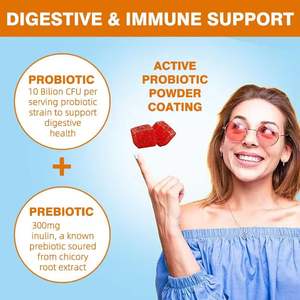 Venta caliente Vinagre de sidra de manzana gomitas probióticas Equilibrio Digestivo salud inmune prebiótico inulina vitamina C vegetariano - Product Image 5