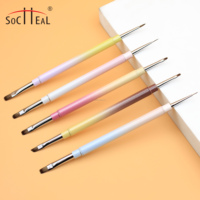 Ongles Nouveaux Produits Double Extrémité Gradient Couleur Métal Poignée Gel UV Manucure Peinture Dessin Outil Professionnel Nylon Nail Art Stylo
