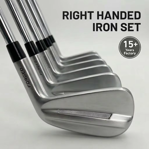 Fers de <span class=keywords><strong>golf</strong></span> personnalisé<span class=keywords><strong>s</strong></span> GAMEN <span class=keywords><strong>GOLF</strong></span> <span class=keywords><strong>G</strong></span>-790 en acier inoxydable forgé, ensemble de 7 pièces (4-9 PW), argent/noir, droitiers, face usinée CNC, clubs souples - Product Image 1