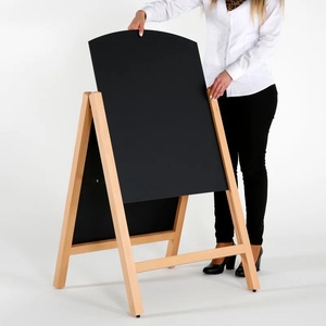 Tableau noir rustique en bois sur pied, arche de café en bois pour usage intérieur avec panneaux coulissants - Product Image 2