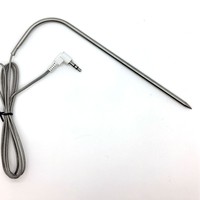 Sonda de Temperatura PT1000 de Grado Alimenticio con Junta de Silicona y Juego de Clips de Montaje Insertables para Parrilla de Barbacoa