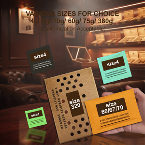 ขายดี  4g 8g 60g 380g RH 62% 69% 72%  ซองควบคุมความชื้นแบบ 2 ทาง สำหรับซิการ์  ถุงเพิ่มความชื้นแบบใช้แล้วทิ้ง ป้องกันความชื้น - Product Image 1