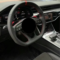 Volant en cuir perforé et fibre de carbone pour Audi A3/A4, modèle D, couleur noire, entièrement personnalisable, vente chaude