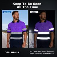 SMASYS Polo de sécurité haute visibilité avec bande réfléchissante ANSI Classe 1, faible MOQ, logo personnalisé, séchage rapide, tissu Bird Eye, vente rapide