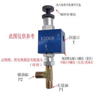 Soupape de sécurité hydraulique V2068 3/8, réglable manuellement, pour systèmes hydrauliques - Product Image 5