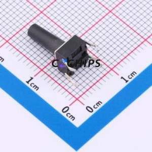 K2-1102DP-S3SW-04 Tactile Switch Through hole-4P,6x6mm Switch Single Pole Single Throw Round Button 1.8N Through Hole - Product Image 2