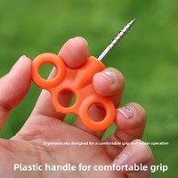 Piquets de tente lumineux et légers avec filetage en acier inoxydable, conception à trois trous et ancrage par corde pour le camping en plein air