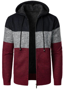 Cardigan à capuche pour <span class=keywords><strong>homme</strong></span> 2026, style patchwork coloré, décontracté et confortable, avec fermeture éclair, chaud, taille <span class=keywords><strong>3XL</strong></span> - Product Image 4