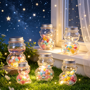 Bocal en verre en forme d'ours au design unique, vide, 50ml, 80ml, 160ml, 300ml, pour bonbons, artisanat DIY, épices, ou comme bocal à vœux, pour cadeaux de fête et cadeaux pour enfants - Product Image 2