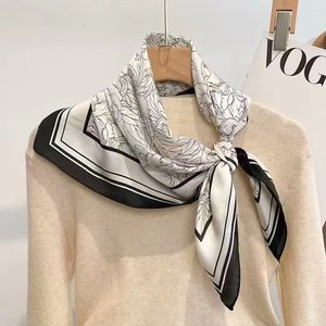 Cao quý thanh lịch nhỏ Osmanthus phác thảo của phụ nữ Polyester nhanh khô thời trang in dài khăn chất lượng Anh Quà Tặng hoạt động ngoài trời - Product Image 4