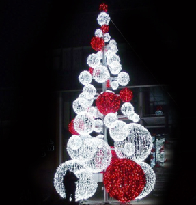 거대한 크리스마스 트리 장식 야외 인공 조경 금속 조명 크리스마스 나선형 리본 크리스마스 트리 - Product Image 2