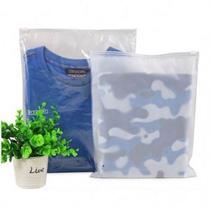Sacs refermables avec logo personnalisé, sacs en plastique avec fermeture éclair pour vêtements, emballage promotionnel - Product Image 2