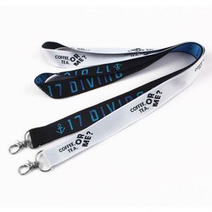 Factory Direct Supply Neck Breakaway Keychain Black White Custom Lanyard - Product Image 1