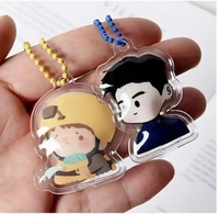 Porte-clés en PVC personnalisé avec logo, design de dessin animé, anime, chaîne à billes, imperméable et léger, pour la décoration de carnet