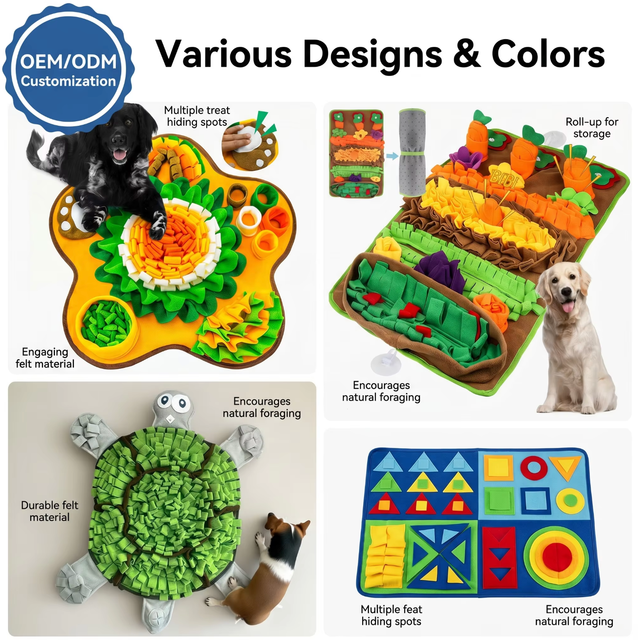 Factory Direct Cartoon Interactive Dog Snuffle Mat Polar Fleece Mental Stimulation Durable Slow Feeding Foraging Washable Pet