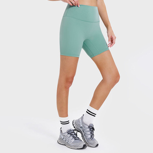 Short de yoga trois-quarts pour femme Pantalon de sport serré brossé double face Taille élastique-Nude Feeling No embarrassant - Product Image 4