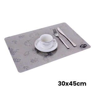RNPT Glitzer-Tischsets aus Kunststoff 30x45cm Rechteckig mit Blumenranken-Muster und Abgerundeten Ecken für Restaurant-Esstische - Product Image 2