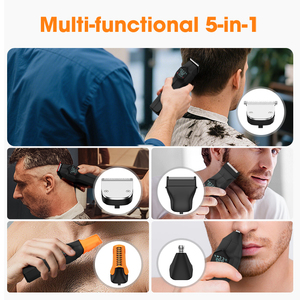 Resuxi 298 mới 5 trong 1 râu tông đơ thiết lập có thể sạc lại không dây cơ thể tóc Clipper cho nam giới với nam châm lưỡi IPX7 hairtrimmer - Product Image 2