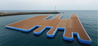Bateau gonflable Plates-formes de bain Île Flottant Jetski Radeau Gonflable Feuille Jet D'eau Ski Dock Flotteurs Plate-forme avec Échelle