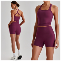 Vêtements de yoga, pantalon et short de fitness à taille haute, respirants, extensibles dans quatre directions, réversibles, ensemble 2 pièces