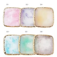 Usine en gros résine marbre Nail Art Palette anneau Gel polonais plateau de mélange bricolage plaque de couleur avec bagues réglables