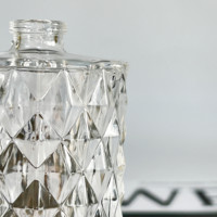 RTS-botellas de cristal con diseño único de lujo, frasco de cristal transparente de 50ml, perfume, diamante, Dubái