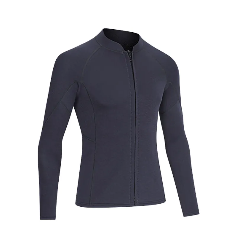 Dames Heren Surf Neopreen Wetsuit Top 2Mm Lange Mouw Rits Water Natte Pak Jas Jas