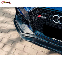 Kit de carrosserie en fibre de carbone de style voiles noires avec lèvre avant, diffuseur arrière pour Audi RS4 B9 2019-2020