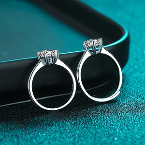 White Gold Plated 5mm Moissanite <b>Ring</b> Jewelry 925 Sterling Silver Women Engagement Wedding <b>Band</b> Promise <b>Rings</b> for Lady - Product Image 5