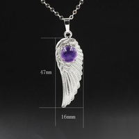 Colgante de ala de Ángel de cristal para mujer, collar de ala de Ángel de circonia cúbica de la amistad de plata de ley, colgante de ala de Ángel