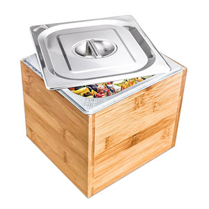 Comptoir de cuisine <span class=keywords><strong>en</strong></span> gros seau à compost pour déchets alimentaires intérieur 0.75 gal <span class=keywords><strong>petit</strong></span> bac à compost rectangulaire <span class=keywords><strong>en</strong></span> bambou avec couvercle anti-odeur - Product Image 6