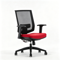 Silla de Oficina Ergonómica con Respaldo Medio de Malla y Soporte Lumbar Elástico Adaptativo, Directo de Fábrica, para Trabajadores