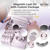 En gros, Faux cils faits main légers, magnétiques, en paire, 3D à clipser, réutilisables, avec nano-aimants, pour la beauté