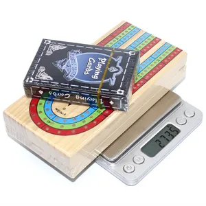 Chrt Massief Eiken Houten Cribbage Boards Unieke Reizen Draagbare 3-Track Kleurgecodeerde Houten Cribbage Board Games Set