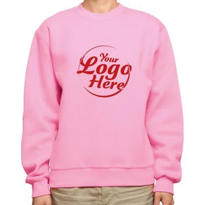 Sudaderas con Capucha Unisex al por Mayor, Sudadera Informal Rosa de Manga Larga con Cuello Redondo, Suministro ODM de Otoño, Sudaderas Lisas sin Estampado - Product Image 6